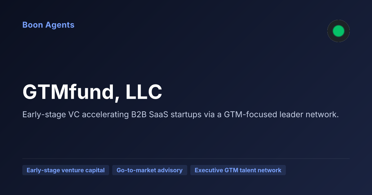 GTMfund, LLC — company overview