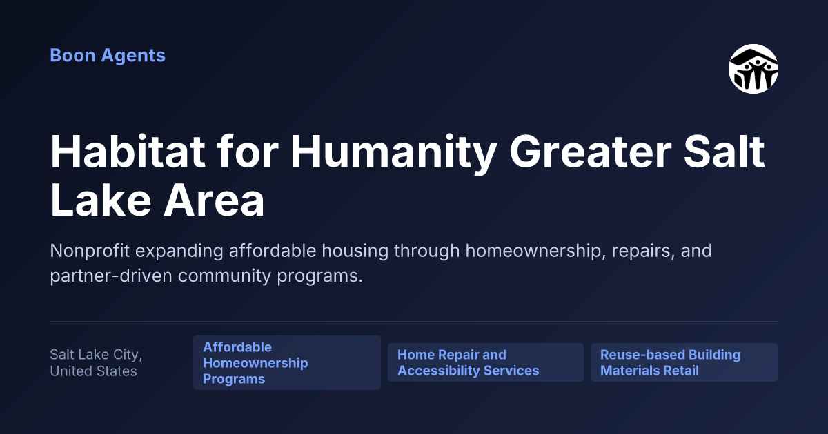 Habitat for Humanity Greater Salt Lake Area — company overview