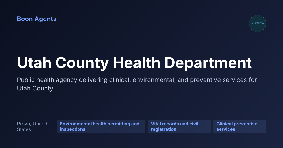 Utah County Health Department — company overview