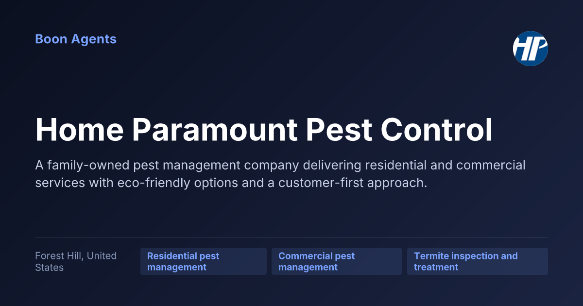 Home Paramount Pest Control — company overview