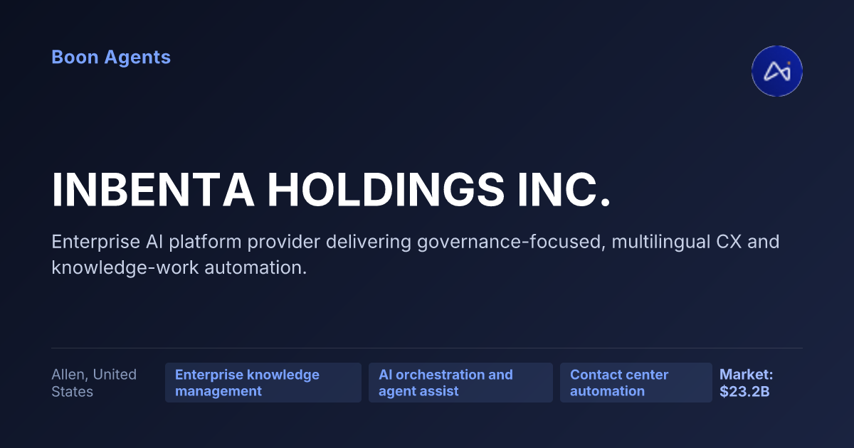 INBENTA HOLDINGS INC. — company overview