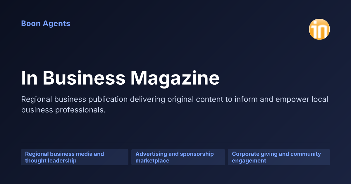 In Business Magazine — company overview