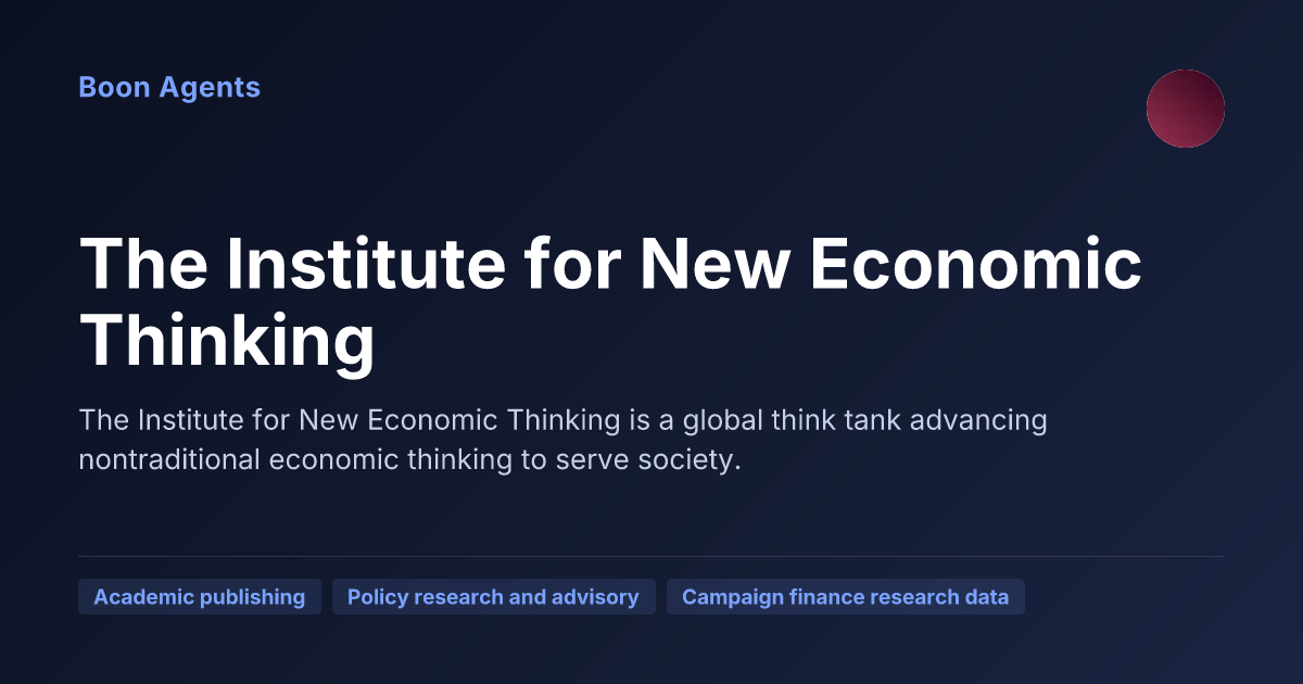 The Institute for New Economic Thinking — company overview