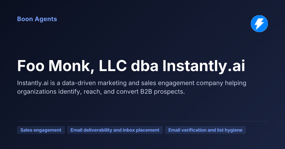Foo Monk, LLC dba Instantly.ai — company overview