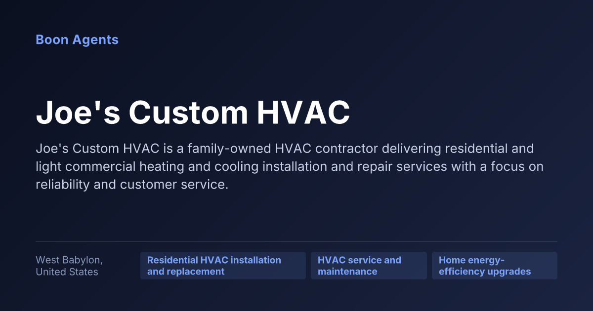 Joe's Custom HVAC — company overview