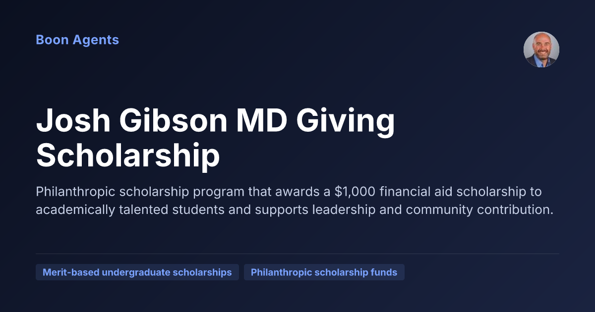 Josh Gibson MD Giving Scholarship — company overview