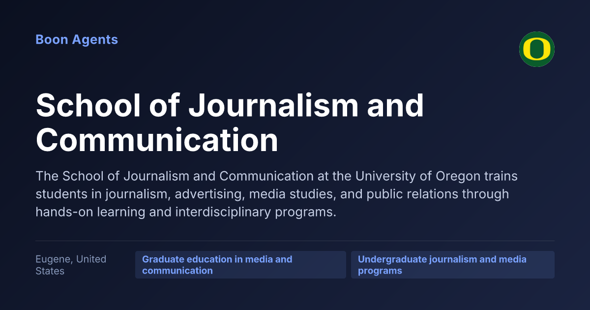 School of Journalism and Communication — company overview