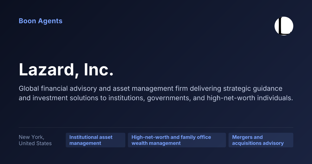 Lazard, Inc. — company overview