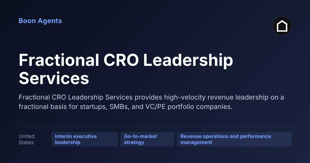 Fractional CRO Leadership Services — company overview