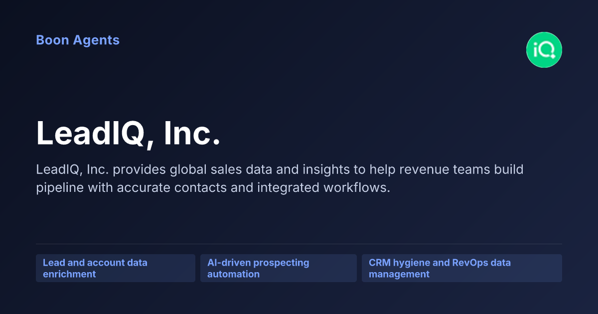 LeadIQ, Inc. — company overview