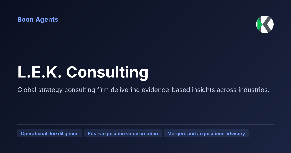 L.E.K. Consulting — company overview