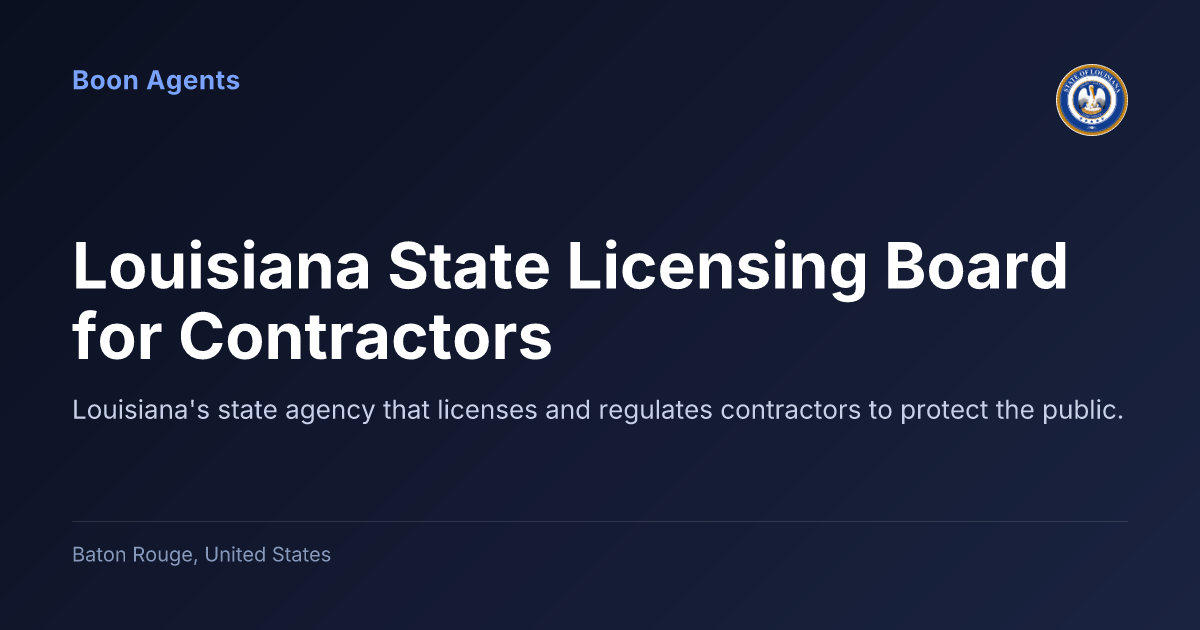 Louisiana State Licensing Board for Contractors — company overview