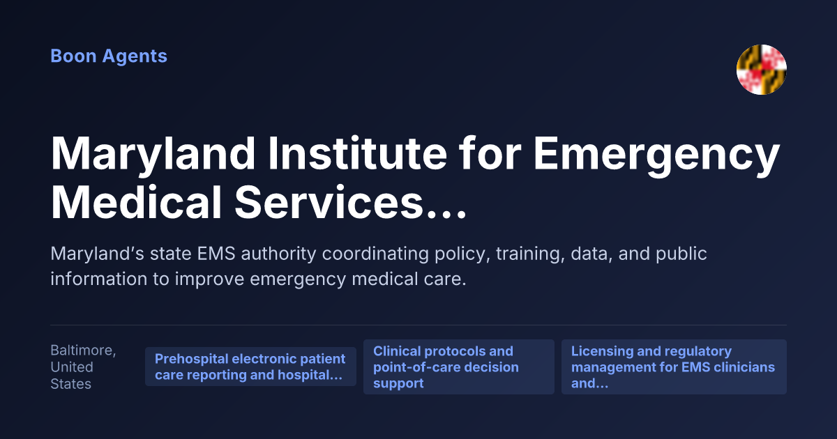 Maryland Institute for Emergency Medical Services Systems — company overview