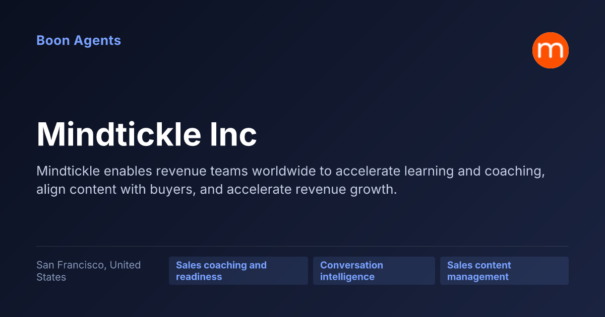 Mindtickle Inc — company overview