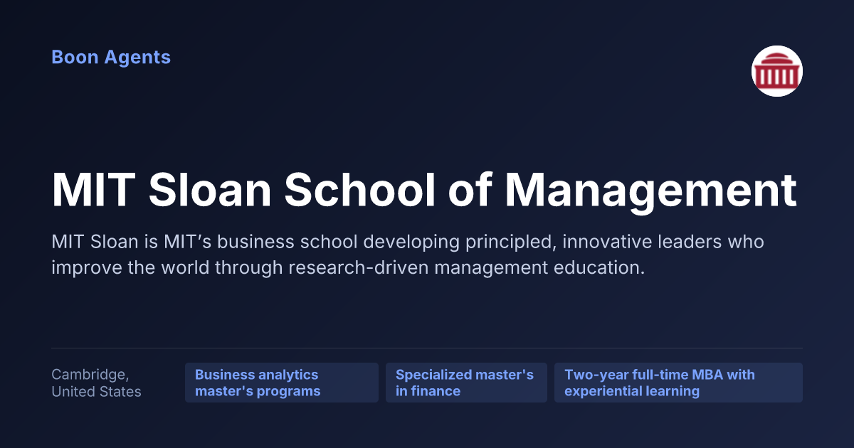 MIT Sloan School of Management — company overview