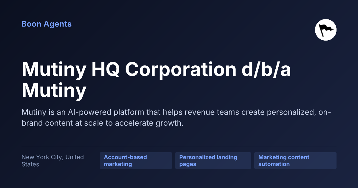 Mutiny HQ Corporation d/b/a Mutiny — company overview