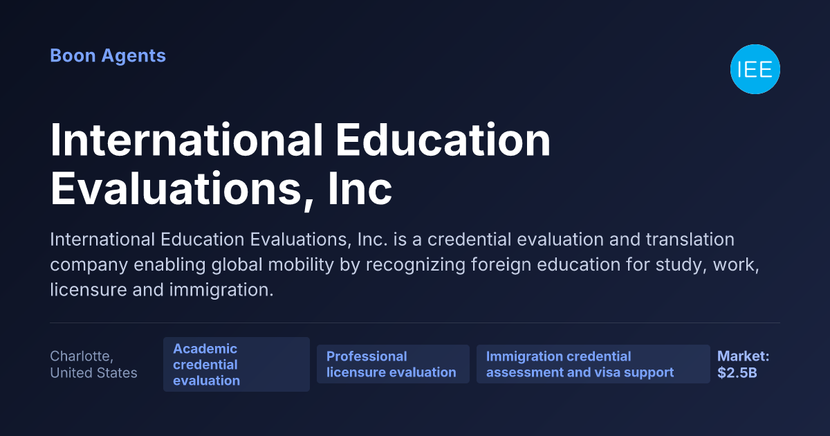 International Education Evaluations, Inc — company overview