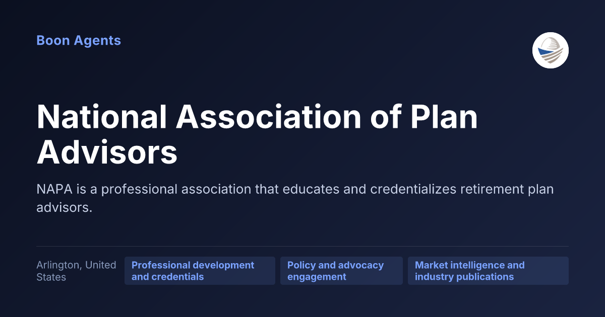 National Association of Plan Advisors — company overview
