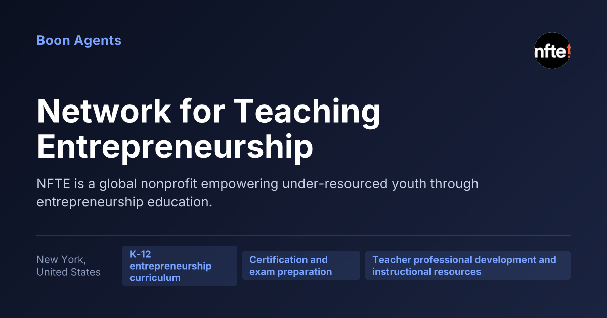 Network for Teaching Entrepreneurship — company overview