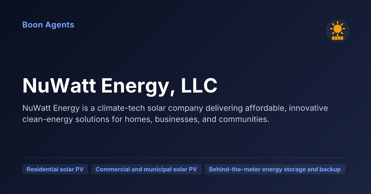 NuWatt Energy, LLC — company overview