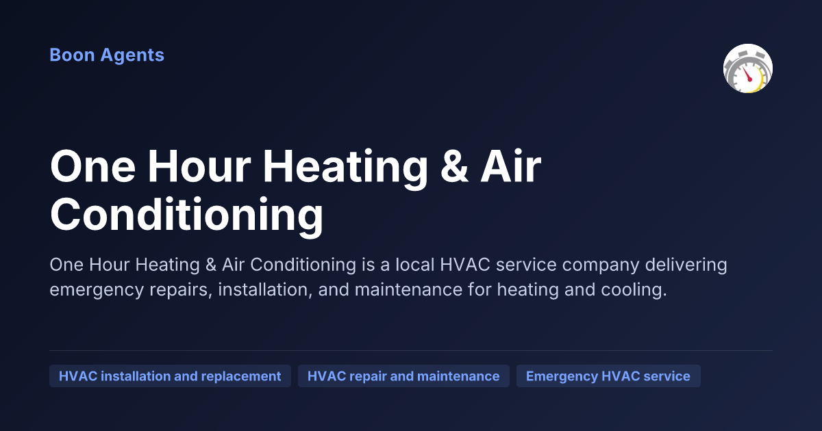 One Hour Heating & Air Conditioning — company overview