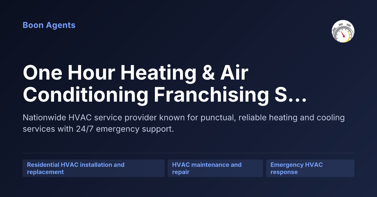 One Hour Heating & Air Conditioning Franchising SPE LLC — company overview