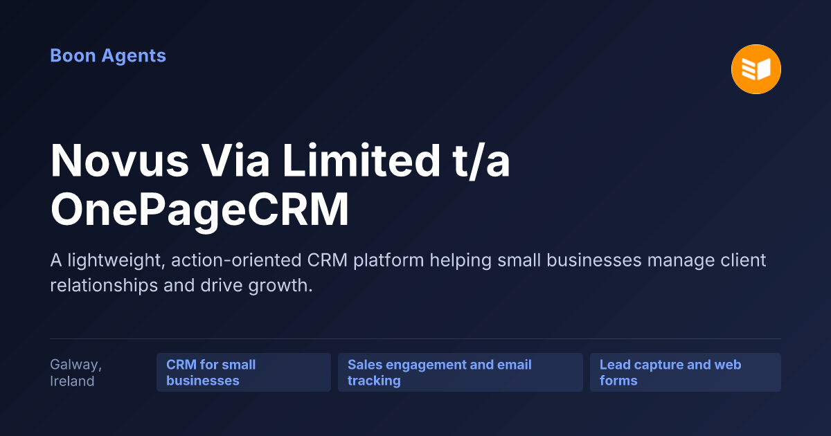 Novus Via Limited t/a OnePageCRM — company overview