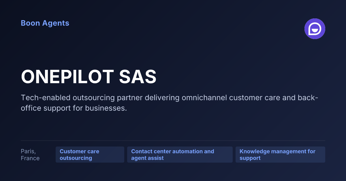ONEPILOT SAS — company overview