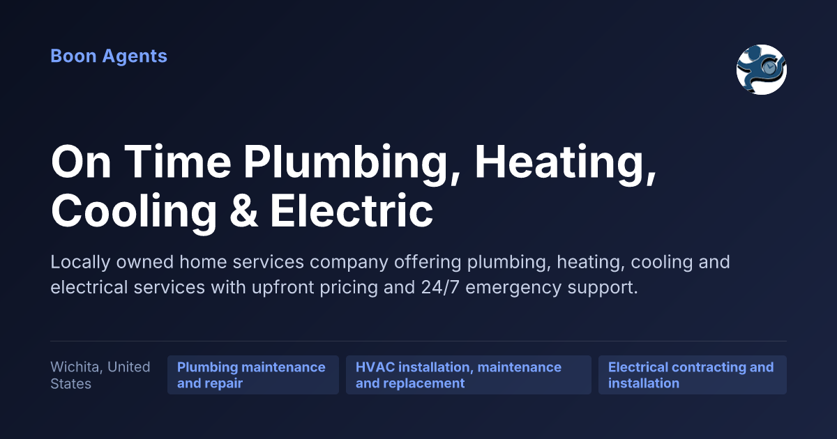 On Time Plumbing, Heating, Cooling & Electric — company overview
