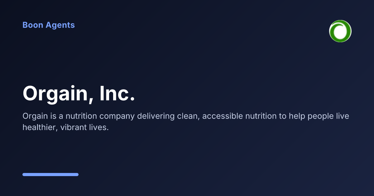 Orgain, Inc. — company overview