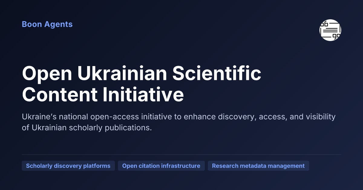 Open Ukrainian Scientific Content Initiative — company overview