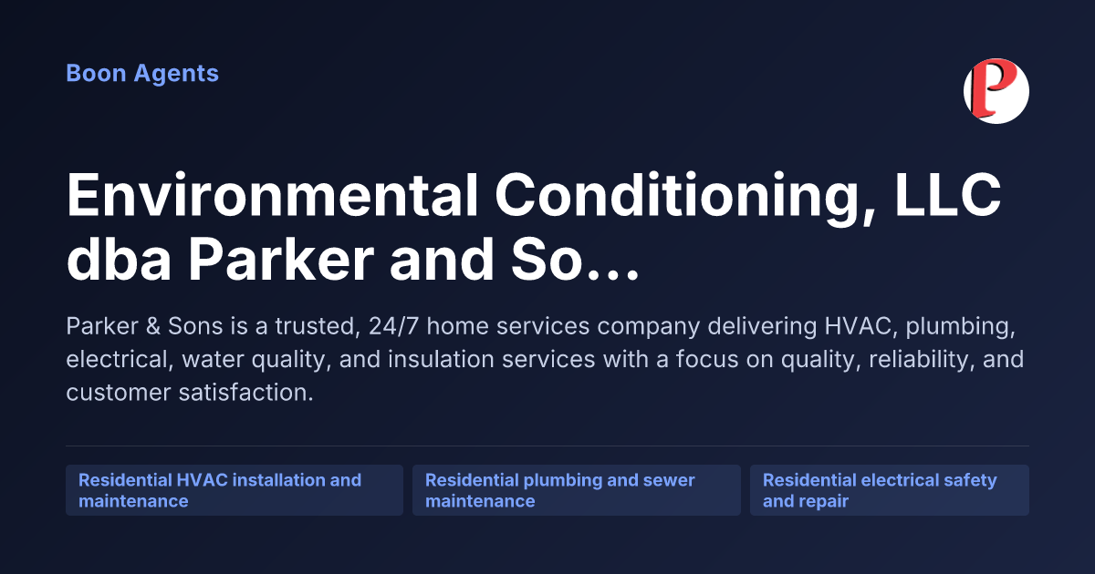 Environmental Conditioning, LLC dba Parker and Sons — company overview