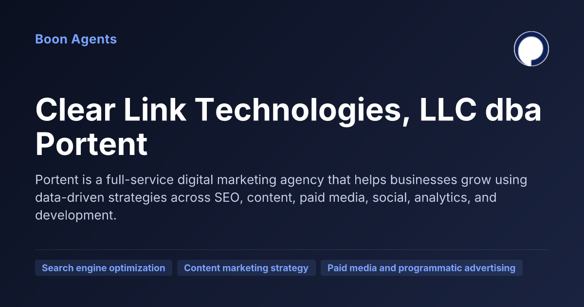Clear Link Technologies, LLC dba Portent — company overview