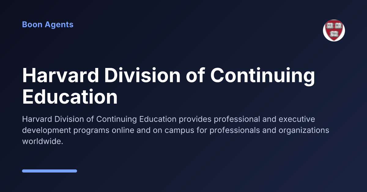 Harvard Division of Continuing Education — company overview