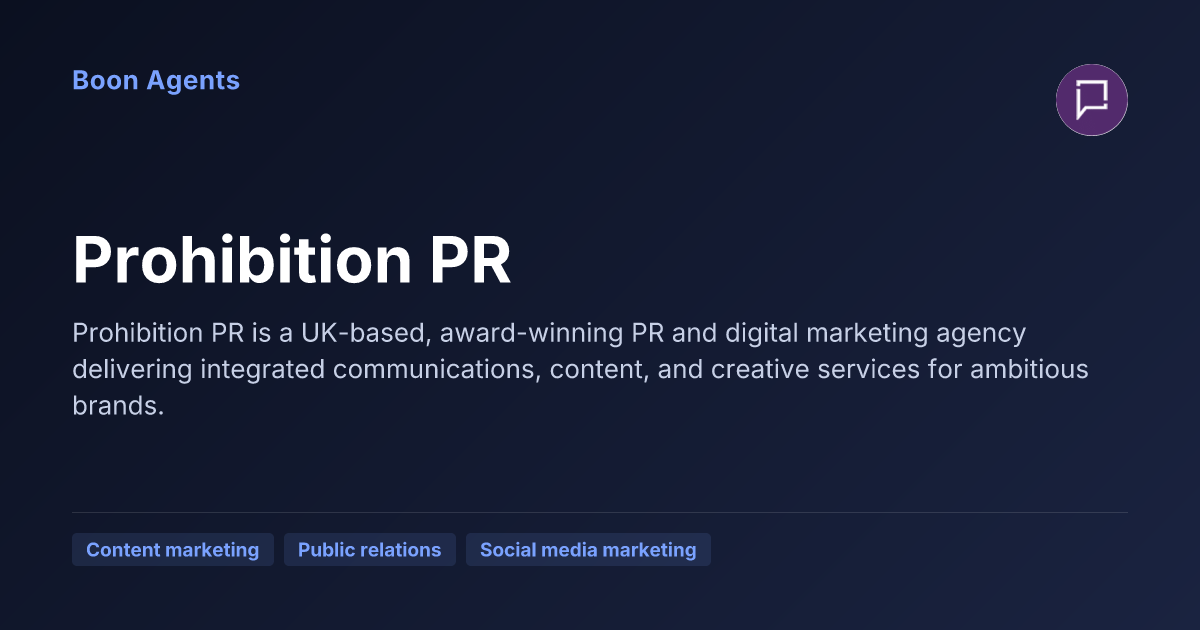 Prohibition PR — company overview