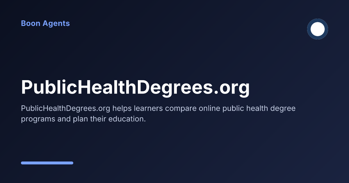 PublicHealthDegrees.org — company overview