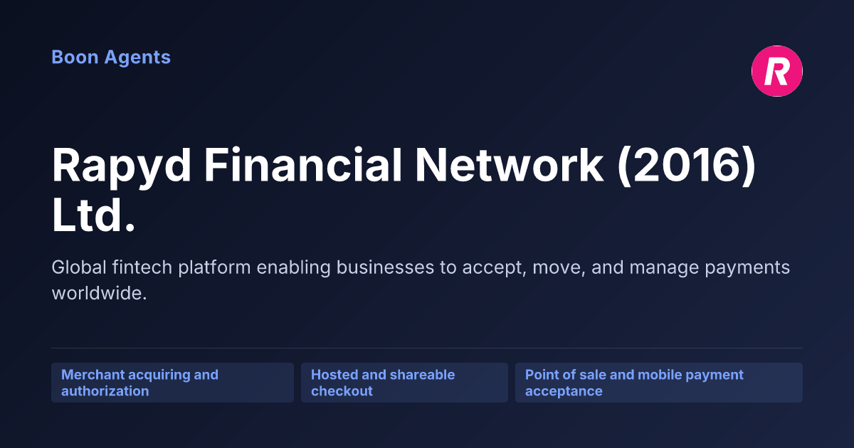 Rapyd Financial Network (2016) Ltd. — company overview