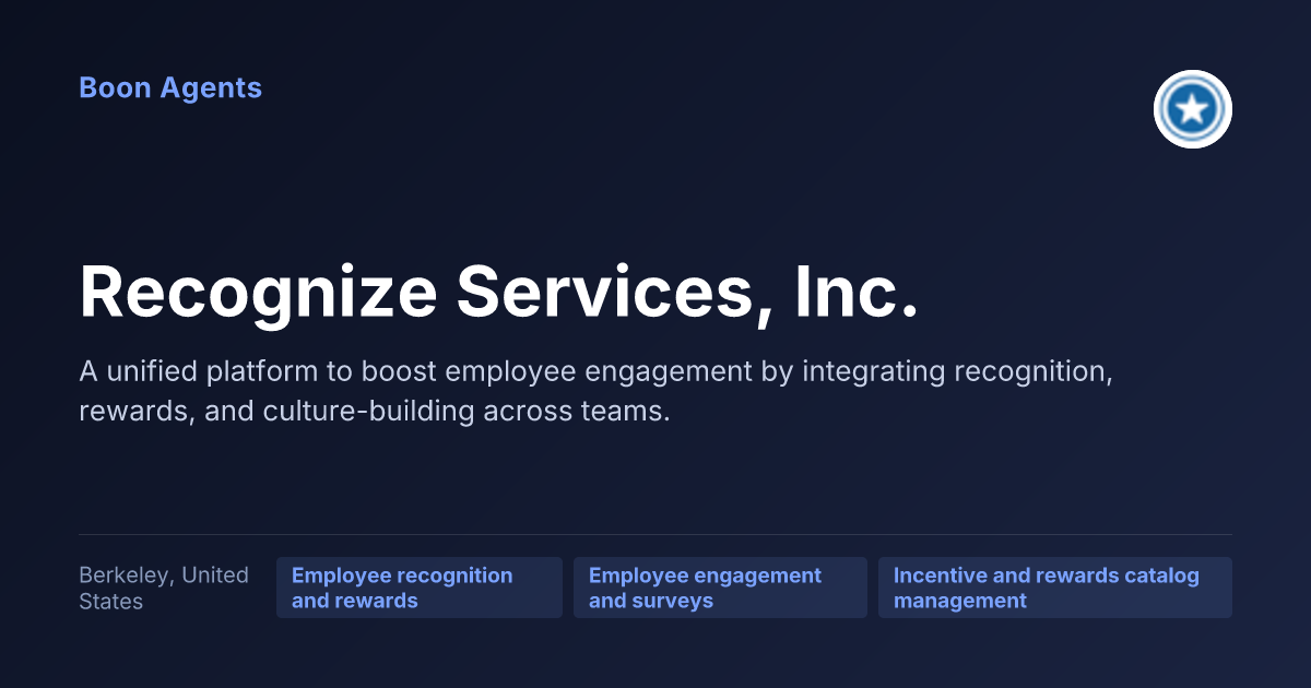 Recognize Services, Inc. — company overview