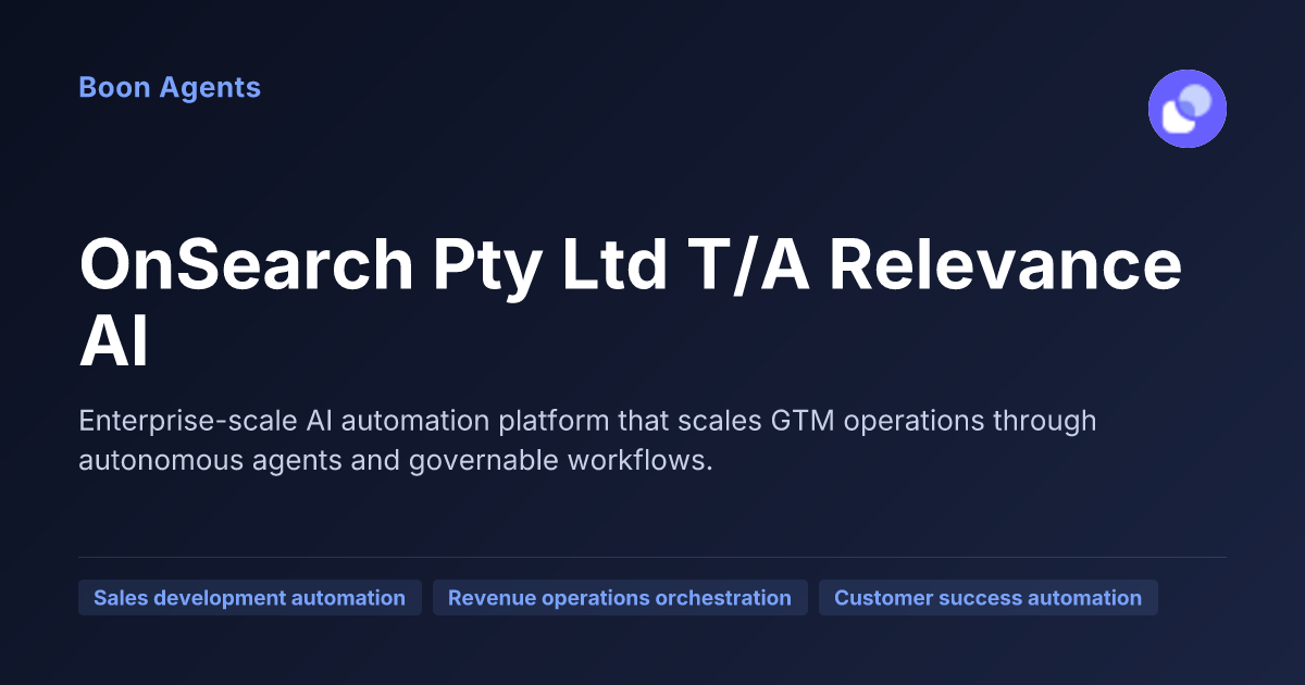 OnSearch Pty Ltd T/A Relevance AI — company overview