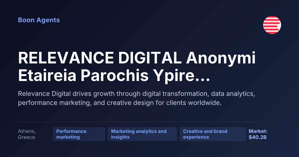 RELEVANCE DIGITAL Anonymi Etaireia Parochis Ypiresion Marketing kai Psifiakou Metaschimatismou — company overview