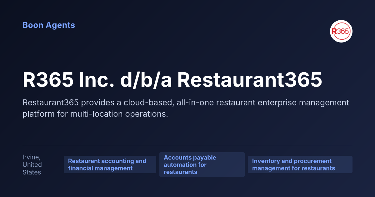 R365 Inc. d/b/a Restaurant365 — company overview