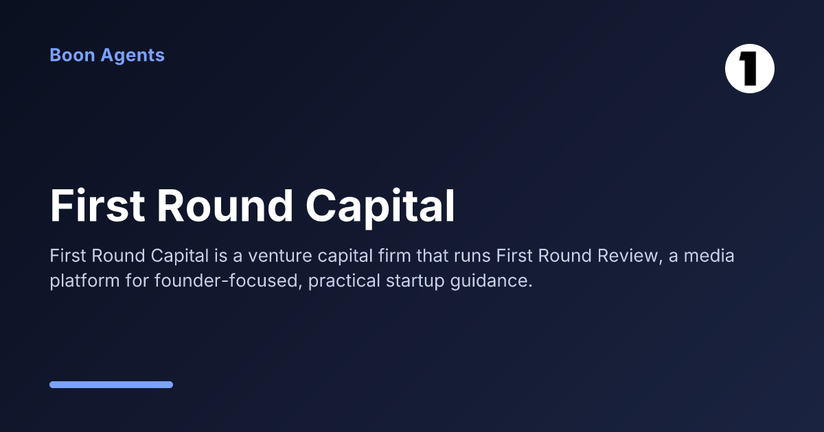First Round Capital — company overview