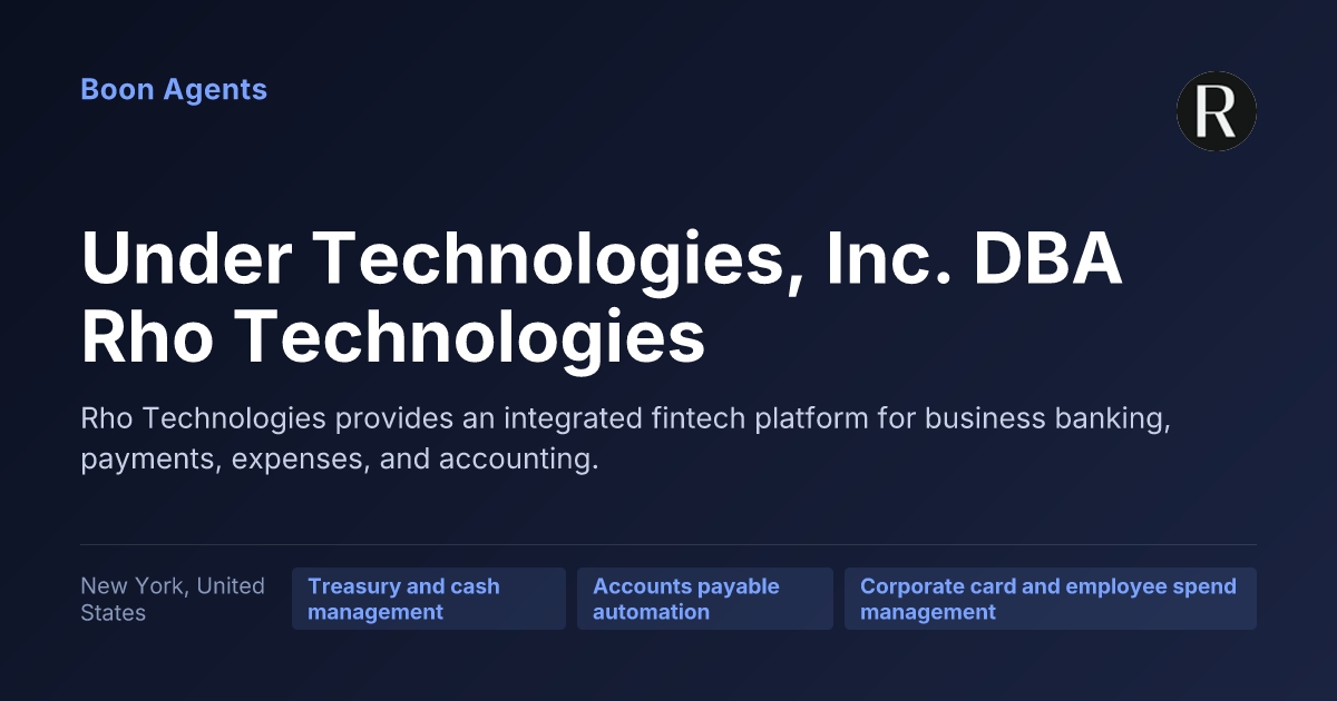 Under Technologies, Inc. DBA Rho Technologies — company overview