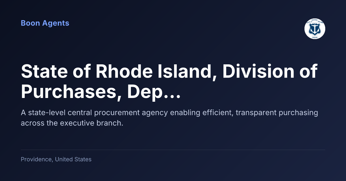 State of Rhode Island, Division of Purchases, Department of Administration — company overview