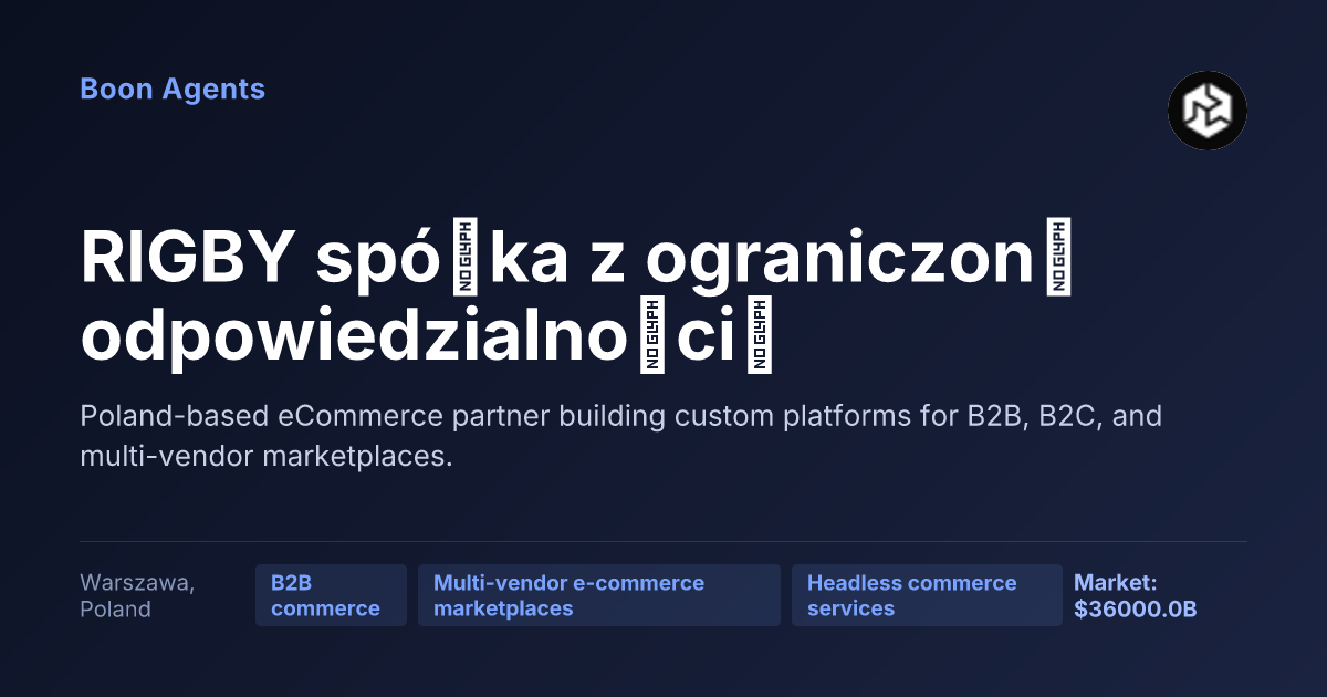 RIGBY spółka z ograniczoną odpowiedzialnością — company overview