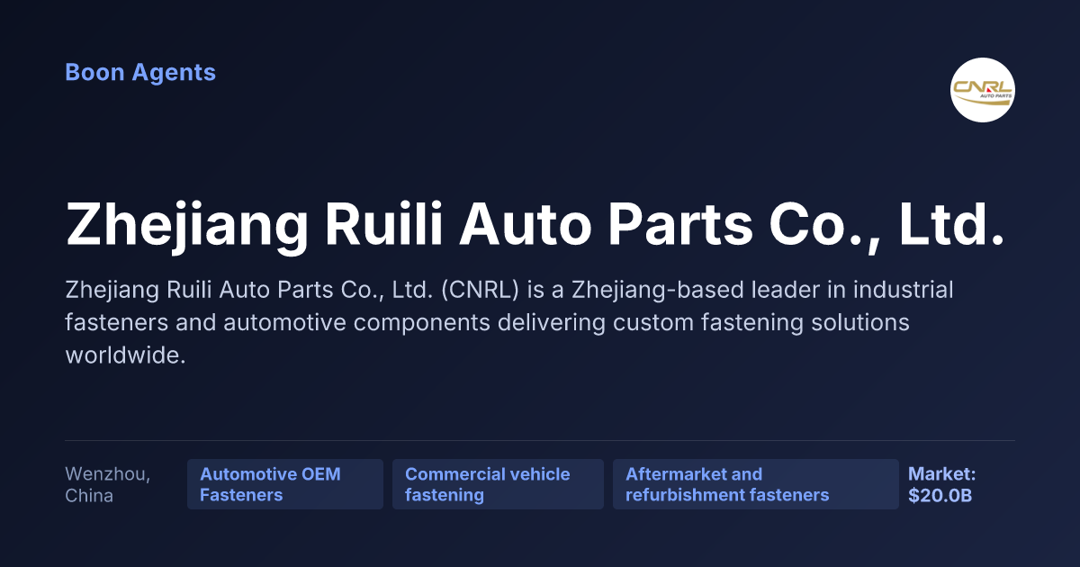 Zhejiang Ruili Auto Parts Co., Ltd. — company overview