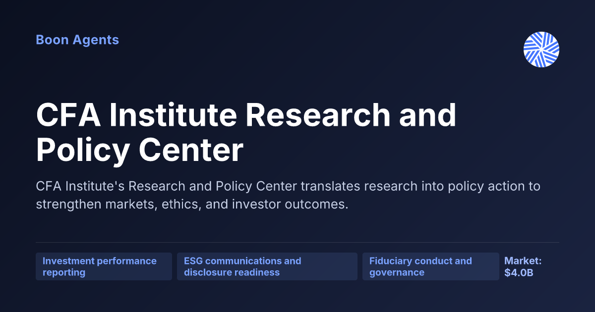 CFA Institute Research and Policy Center — company overview