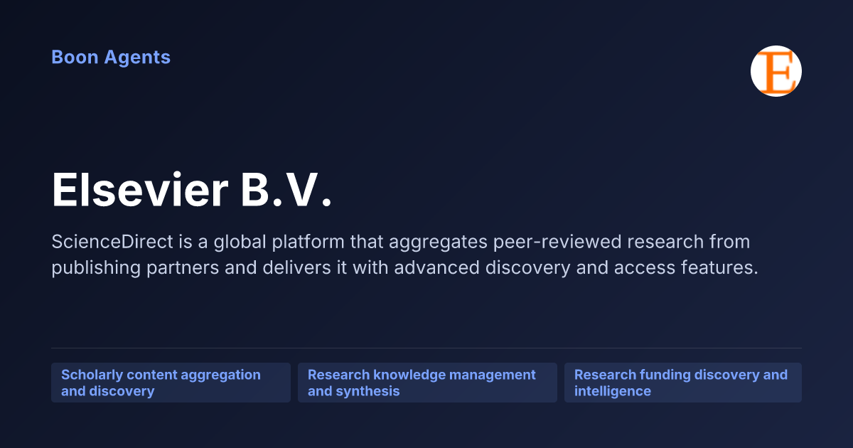 Elsevier B.V. — company overview