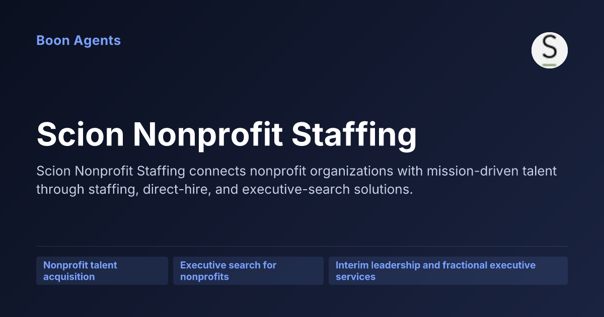 Scion Nonprofit Staffing — company overview
