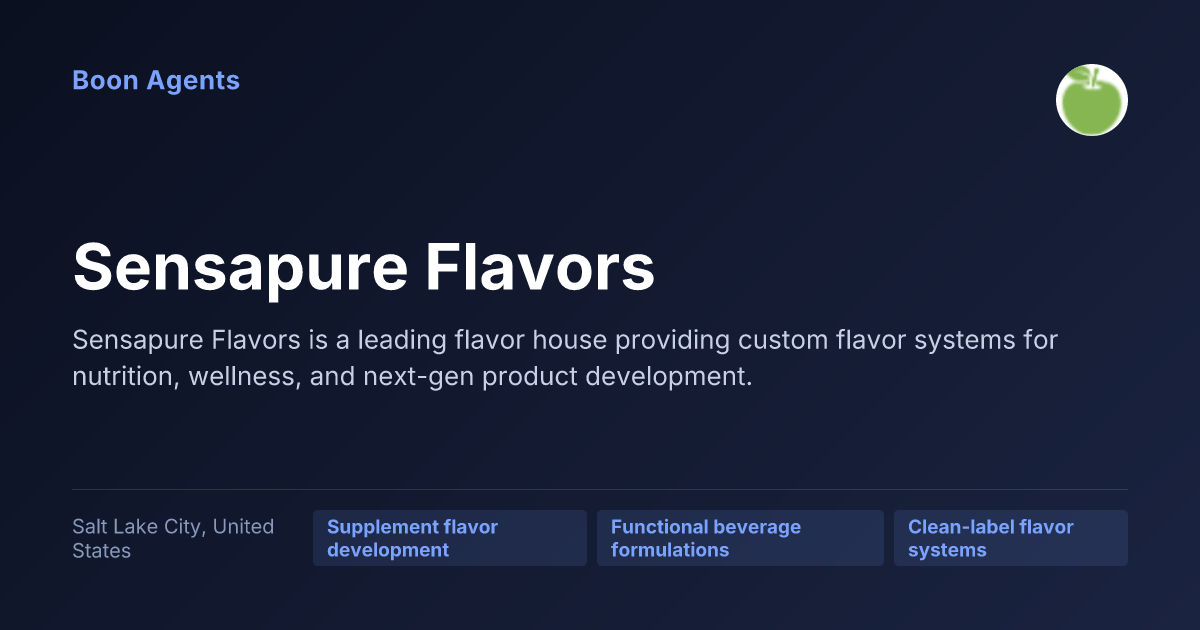 Sensapure Flavors — company overview